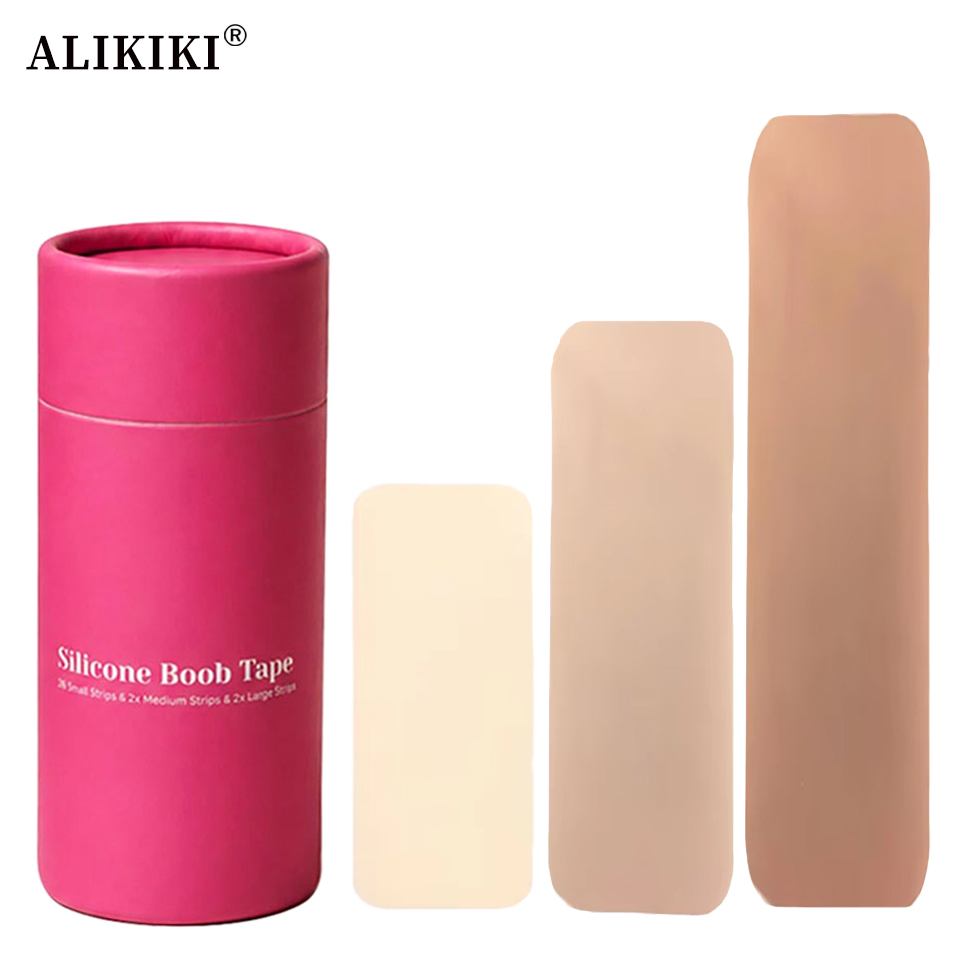 Strapless Bra Adhesive - 6 Stück Wiederverwendbares Vorgeschnittenes Silikon-Brustband Selbstklebende