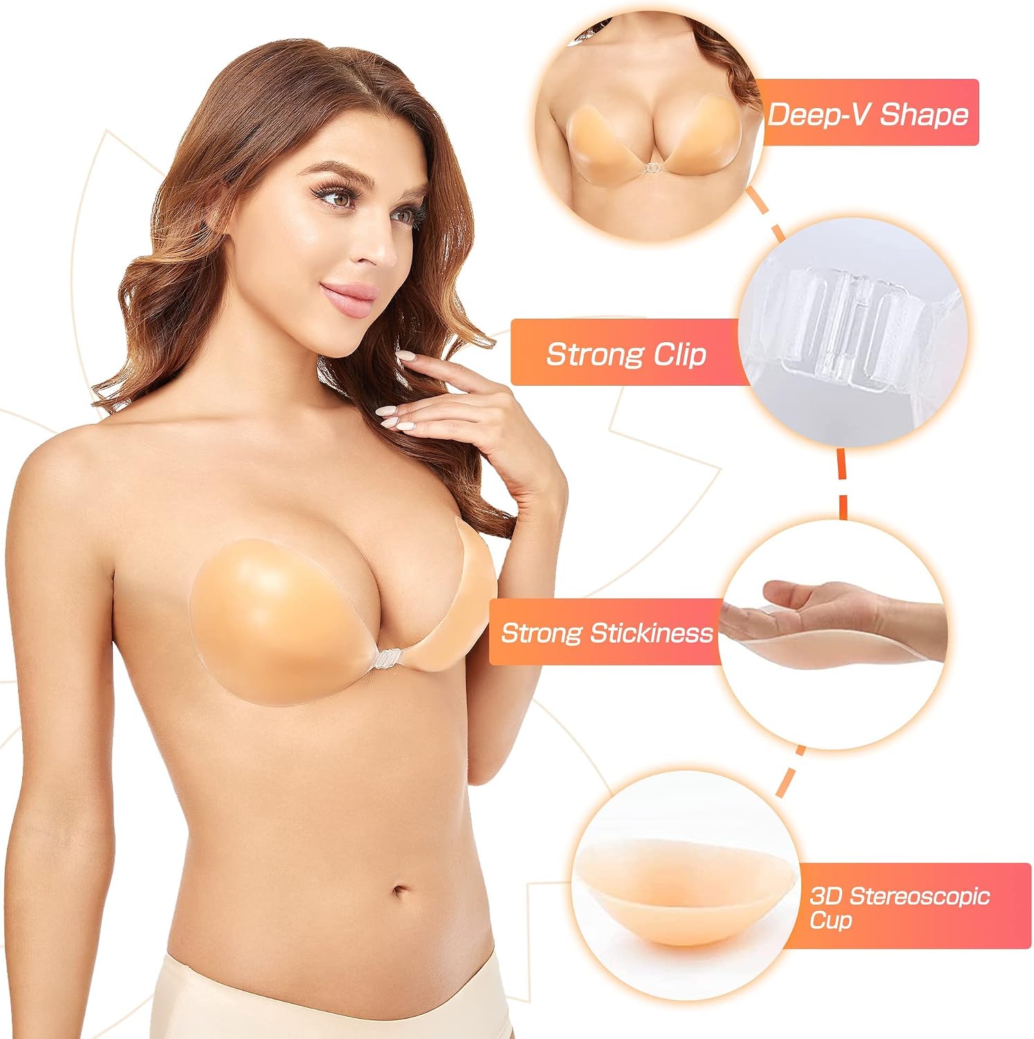 Push-Up-BH ohne Bügel aus fest – Strapless Bra Adhesive Bewertung und Preis